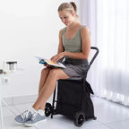 2 in 1 Foldable Hand Truck Utility Cart, Folding Grocery Cart, Heavy Duty Collapsible Shopping Cart with a Removable Waterproof Bag