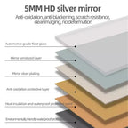 Rimless Full-Length Wall-Mounted Dressing Mirror with Round Corners and Explosion-Proof Glass - 56"H x 15"W