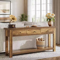 70.9" Farmhouse Console Table with 3 Drawers and Storage Shelf - Sofa Table for Entryway, Hallway or Foyer