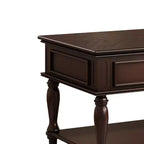 Farmhouse Coffee Table with Drawer, Lockable Wheels and Solid Wood Legs - Espresso, 47.2"W