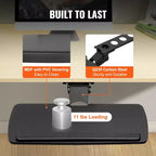 Under-Desk Keyboard Tray with Adjustable Height and Angle - 25x9.8", Black
