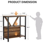 Industrial Bookcase - Modern Metal Display Shelf Organizer for Living Room or Office
