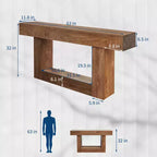 63 Long Console Table for Entryway - Farmhouse Sofa Table Behind Couch, Hallway & Living Room Table, Rustic Wood Entry Table for Foyer, Home Decor