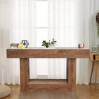 63 Long Console Table for Entryway - Farmhouse Sofa Table Behind Couch, Hallway & Living Room Table, Rustic Wood Entry Table for Foyer, Home Decor