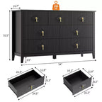 7 Drawer Dresser for Bedroom, 54W Wooden Chest of Drawers with Metal Handles, Fluted Clothes Storage Organizer, Dresser TV Stand for Hallway
