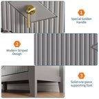 7 Drawer Dresser for Bedroom, 54W Wooden Chest of Drawers with Metal Handles, Fluted Clothes Storage Organizer, Dresser TV Stand for Hallway