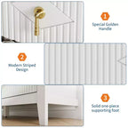 7 Drawer Dresser for Bedroom, 54W Wooden Chest of Drawers with Metal Handles, Fluted Clothes Storage Organizer, Dresser TV Stand for Hallway
