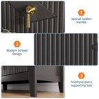 7 Drawer Dresser for Bedroom, 54W Wooden Chest of Drawers with Metal Handles, Fluted Clothes Storage Organizer, Dresser TV Stand for Hallway