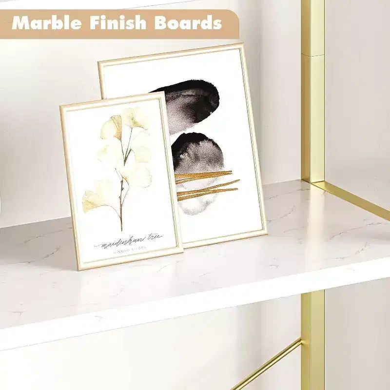 6-Tier Tall Bookcase - Metal & Wood Industrial Display Shelf for Home Office or Living Room, 2-Pack