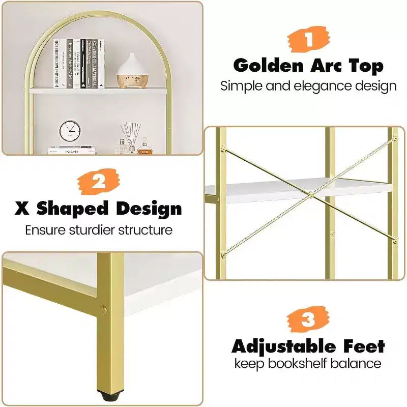 6-Tier Tall Bookcase - Metal & Wood Industrial Display Shelf for Home Office or Living Room, 2-Pack