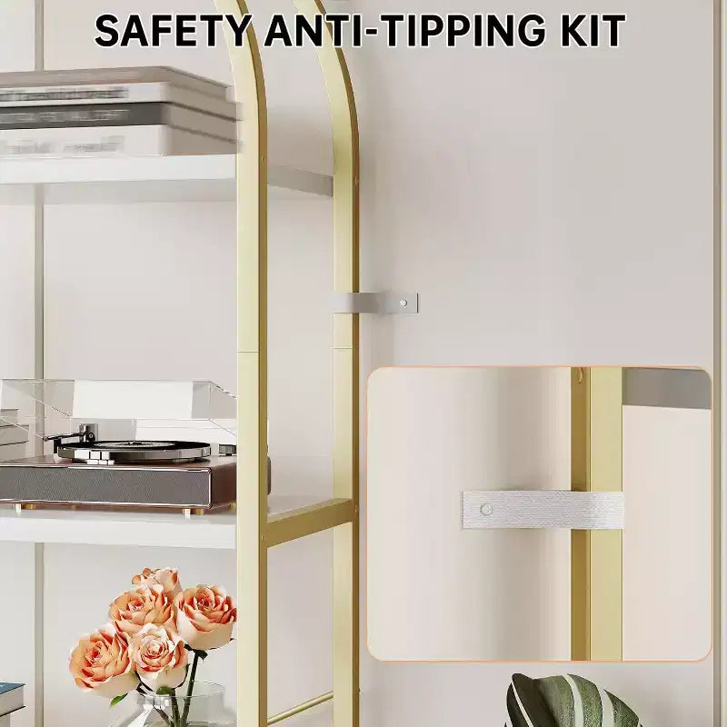 6-Tier Tall Bookcase - Metal & Wood Industrial Display Shelf for Home Office or Living Room, 2-Pack
