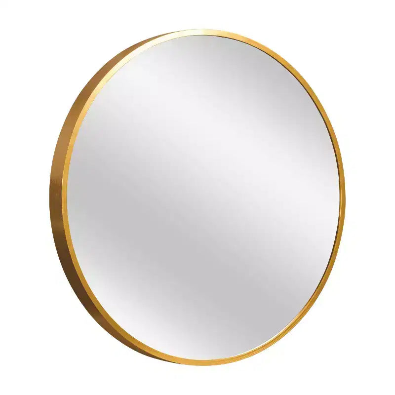 20" Round Hanging Mirror - Gold Aluminum Alloy Thin Edge