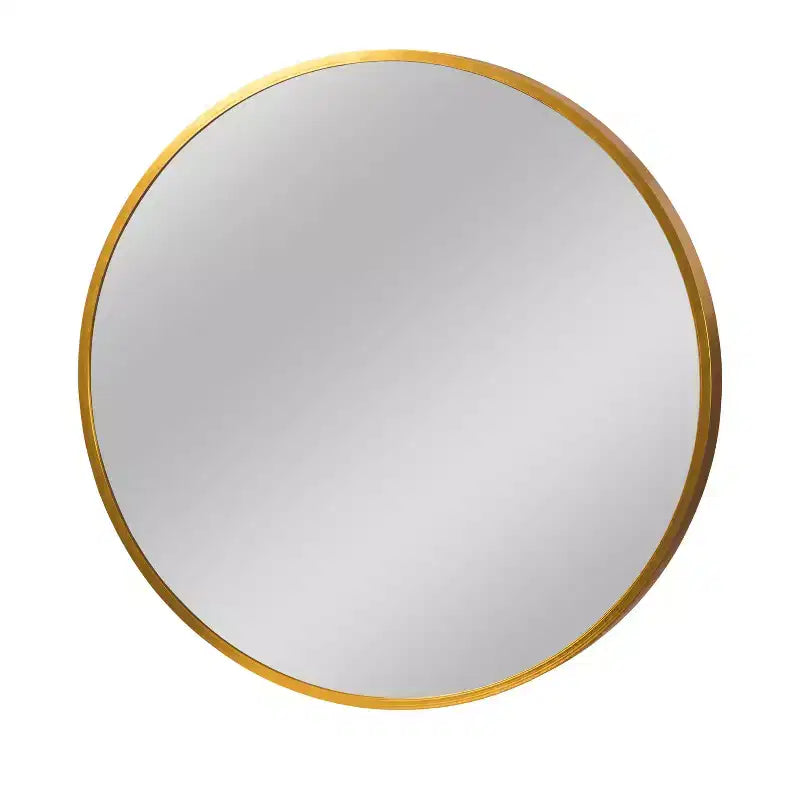 20" Round Hanging Mirror - Gold Aluminum Alloy Thin Edge