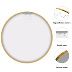 20" Round Hanging Mirror - Gold Aluminum Alloy Thin Edge