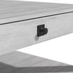 Square Wood Coffee Table with Drawer and Open Shelf - 31.5"W, Gray