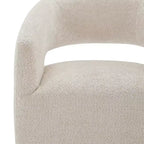 Modern Barrel Dining Chair with Caster Wheels and Open Back - No Assembly Required