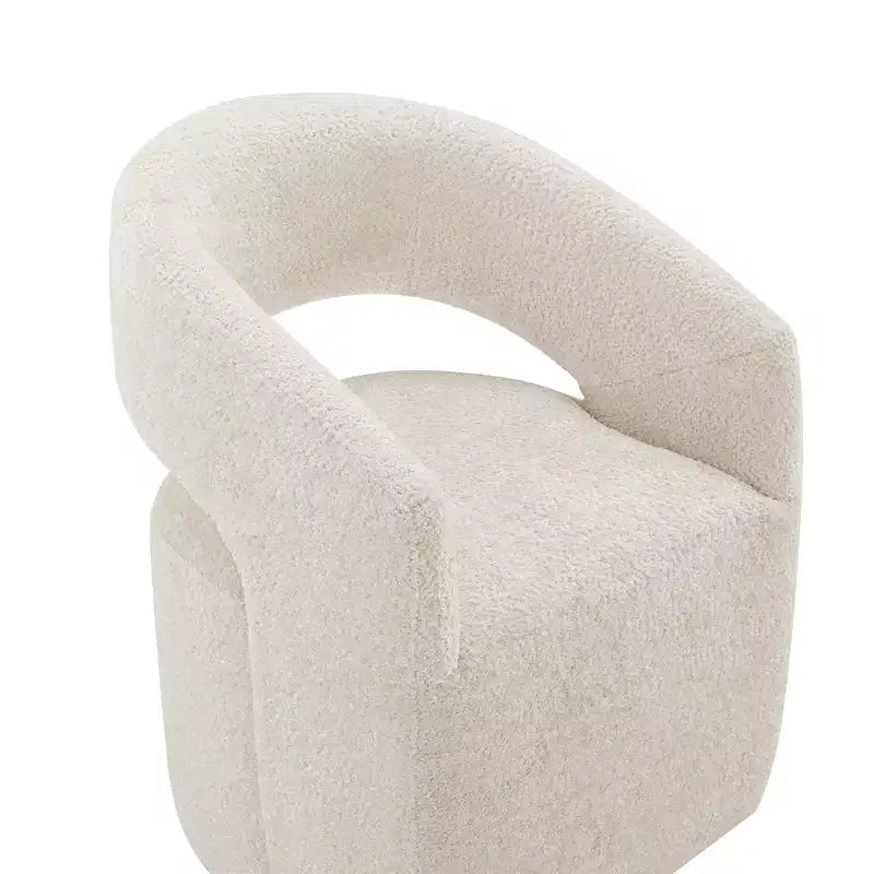 Modern Barrel Dining Chair with Caster Wheels and Open Back - No Assembly Required