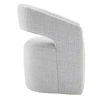 Modern Barrel Dining Chair with Caster Wheels and Open Back - No Assembly Required