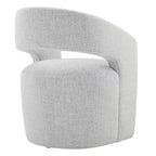 Modern Barrel Dining Chair with Caster Wheels and Open Back - No Assembly Required