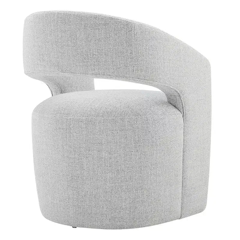 Modern Barrel Dining Chair with Caster Wheels and Open Back - No Assembly Required