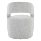 Modern Barrel Dining Chair with Caster Wheels and Open Back - No Assembly Required