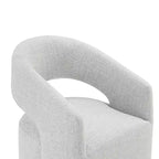 Modern Barrel Dining Chair with Caster Wheels and Open Back - No Assembly Required