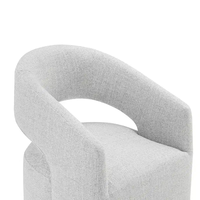 Modern Barrel Dining Chair with Caster Wheels and Open Back - No Assembly Required