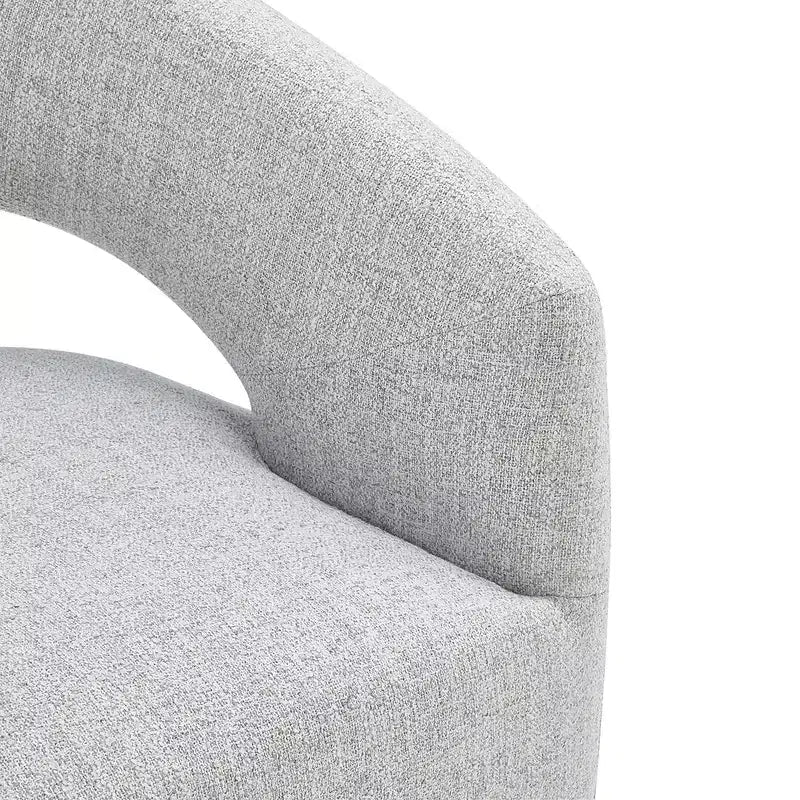 Modern Barrel Dining Chair with Caster Wheels and Open Back - No Assembly Required