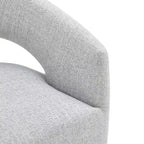 Modern Barrel Dining Chair with Caster Wheels and Open Back - No Assembly Required