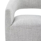Modern Barrel Dining Chair with Caster Wheels and Open Back - No Assembly Required