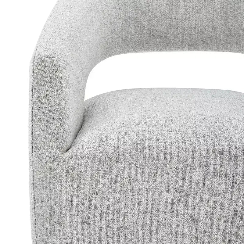 Modern Barrel Dining Chair with Caster Wheels and Open Back - No Assembly Required