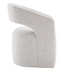Modern Barrel Dining Chair with Caster Wheels and Open Back - No Assembly Required
