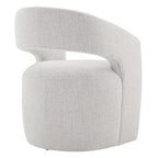 Modern Barrel Dining Chair with Caster Wheels and Open Back - No Assembly Required