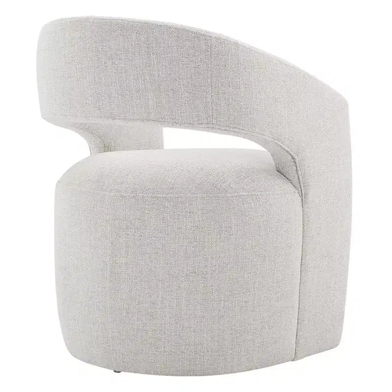 Modern Barrel Dining Chair with Caster Wheels and Open Back - No Assembly Required