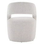 Modern Barrel Dining Chair with Caster Wheels and Open Back - No Assembly Required