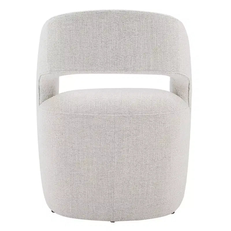 Modern Barrel Dining Chair with Caster Wheels and Open Back - No Assembly Required
