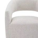 Modern Barrel Dining Chair with Caster Wheels and Open Back - No Assembly Required