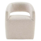 Modern Barrel Dining Chair with Caster Wheels and Open Back - No Assembly Required
