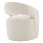Modern Barrel Dining Chair with Caster Wheels and Open Back - No Assembly Required