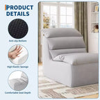 Bean Bag Chair, Lazy Floor Couch with High-Resilience Foam, Non-Slip Base, Beanbag Chairs for Adults, Fireside Chair for Living Room Bedroom