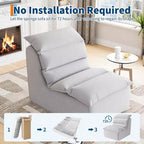 Bean Bag Chair, Lazy Floor Couch with High-Resilience Foam, Non-Slip Base, Beanbag Chairs for Adults, Fireside Chair for Living Room Bedroom