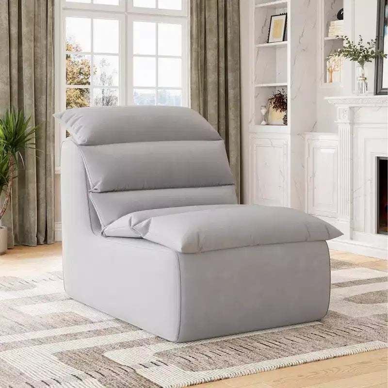 Bean Bag Chair, Lazy Floor Couch with High-Resilience Foam, Non-Slip Base, Beanbag Chairs for Adults, Fireside Chair for Living Room Bedroom