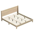 King Platform Bed with Integrated Headboard - Oslo Oak, 12-Piece LVL Slat System