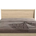 King Platform Bed with Integrated Headboard - Oslo Oak, 12-Piece LVL Slat System