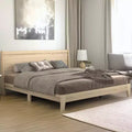 King Platform Bed with Integrated Headboard - Oslo Oak, 12-Piece LVL Slat System