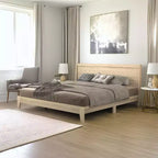 King Platform Bed with Integrated Headboard - Oslo Oak, 12-Piece LVL Slat System