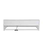 Kids Montessori Floor Bed with Bookcase, Charging Station and Guardrails - Twin XL, White