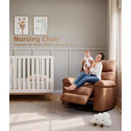 Oversized Recliner Chair with Heat and Massage - 360° Swivel, Manual Rocking, Faux Leather