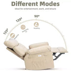 Oversized Recliner Chair with Heat and Massage - 360° Swivel, Manual Rocking, Faux Leather