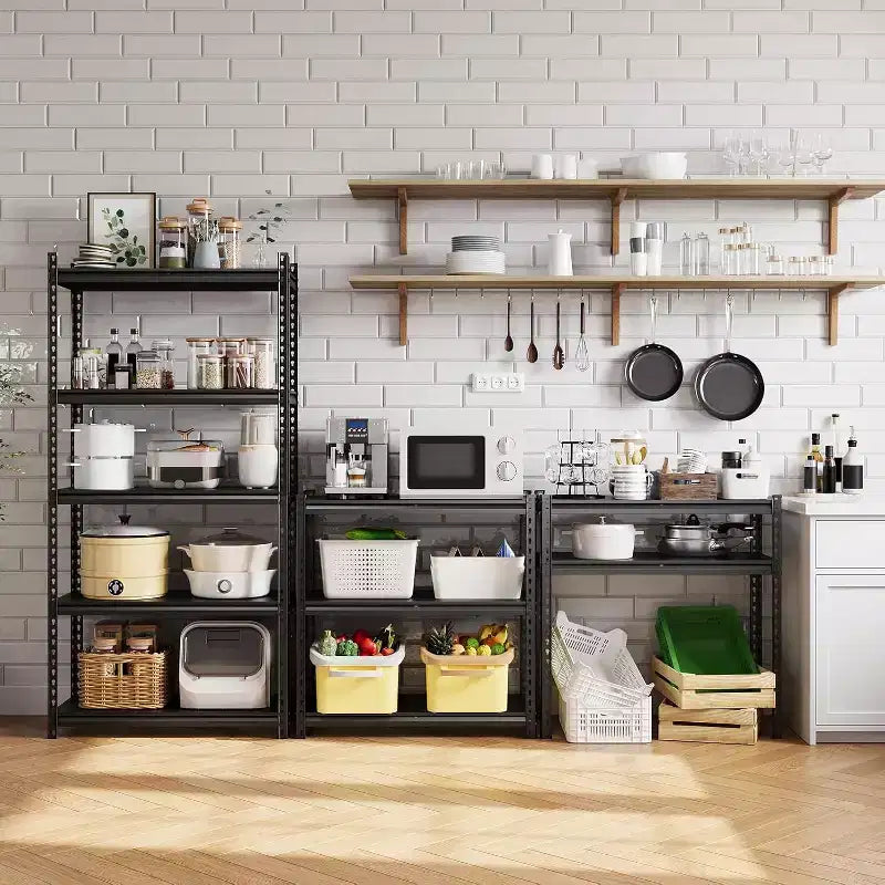 5-Tier Storage Shelves,Steel Garage Shelving Unit,Adjustable Industrial Rack,Matte Metal Standing Shelf for Warehouse,Basement,Kitchen,Workshop
